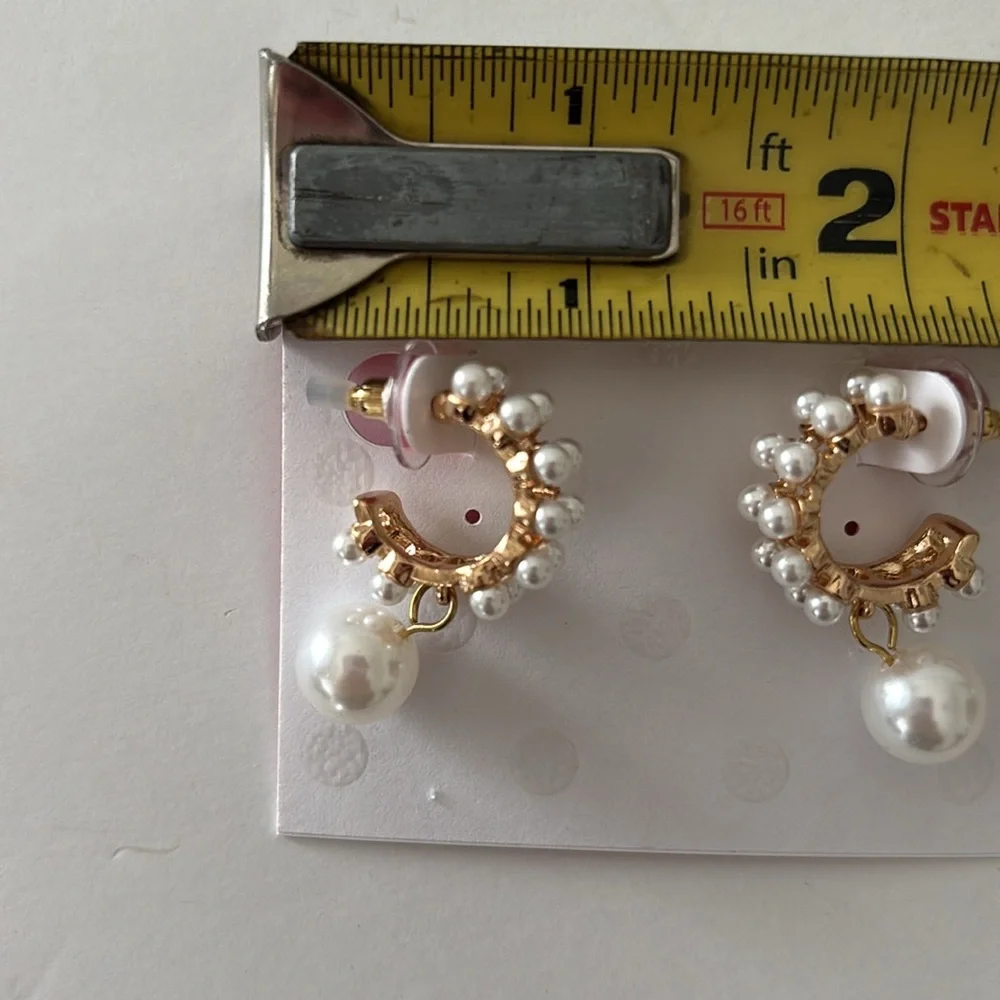 Isaac Mizrahi Pearl Hoop Earrings